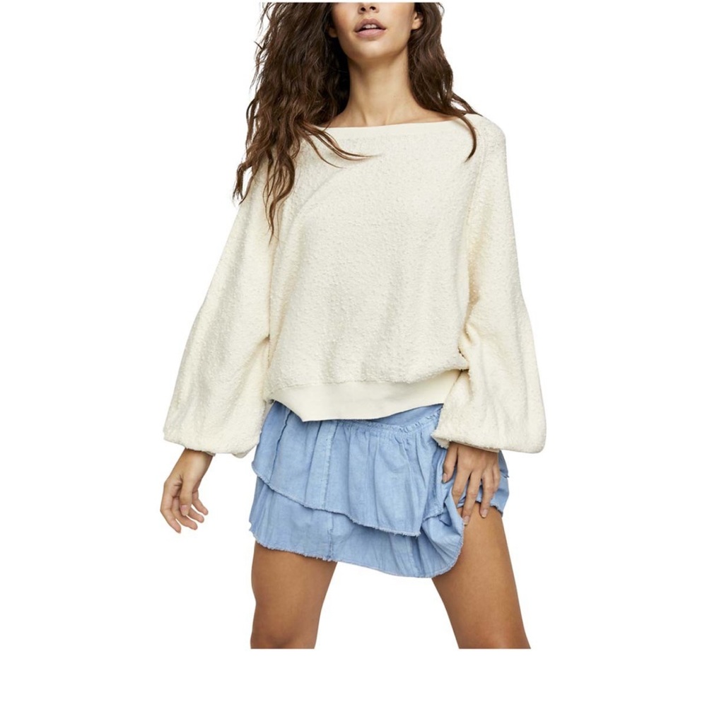 NWOT * Free People Cream Found My Friend Sweater Size Large